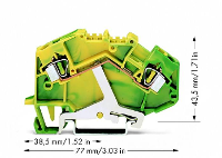 WAGO 781 607 Aardingsklem 6 mm Spanveer Toewijzing: Terre Groen, Geel 50 stuk(s)