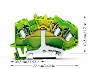 WAGO 781 637 Aardingsklem 6 mm Spanveer Toewijzing: Terre Groen, Geel 50 stuk(s)