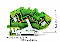 WAGO 782 607 Aardingsklem 8 mm Spanveer Toewijzing: Terre Groen, Geel 25 stuk(s)