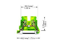 WAGO 870 907 Aardingsklem 5 mm Spanveer Toewijzing: Terre Groen, Geel 100 stuk(s)