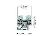WAGO 870 911 Doorgangsklem 5 mm Spanveer Toewijzing: L Grijs 100 stuk(s)