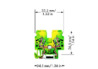 WAGO 870 917 Aardklem 5 mm Spanveer Toewijzing: Terre Groen, Geel 100 stuk(s)