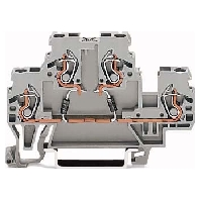 WAGO 870 542/281 488 Diodeklem 2 etages 5 mm Spanveer Toewijzing: L Grijs 50 stuk(s)