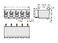WAGO Penbehuizing board 2092 Totaal aantal polen 3 Rastermaat: 7.50 Mm 2092 3173/200 000 100 stuks