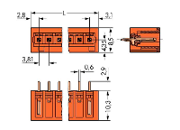 WAGO Penbehuizing board 734 Totaal aantal polen 2 Rastermaat: 3.81 Mm 734 232/100 000 200 stuks