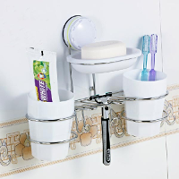 Wall Suction Cup Toothbrush Holders Soap Box Toothbrush Cup Set