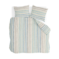 Walra   Dekbedovertrek Natural Stripes   240x220 cm   Jade