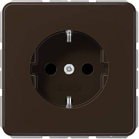 Wandcontactdoos met randaarde Jung CD1520BR 1 voudig Inzetstuk Bruin