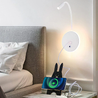 Wandgemonteerde leeslamp met USB poort Bedlamp Amerikaanse stijl Verstelbare hoek Moderne wandgemonteerde LED bedlamp