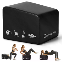 WARMOUNTS 4 in 1 Heupstuw Bench, Multifunctionele Heupstuwmachine voor Krachttraining, Glute Brug Box met Handvat, Antis