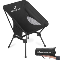 WARMOUNTS Draagbare Kampeerstoel, 400LBS Opvouwbare Backpackstoel met Zijvak Draagtas, Ultralichte Compacte Strandstoel