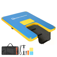 Warmounts Opblaasbaar Drijvend Dok met Hondboot helling Antislip Water Hamak 700lbs Capaciteit Drijvende Mat Raft Rivier
