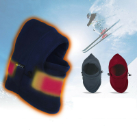 Hood Hat USB Oplaadbaar Thermisch Fleece Winter Warme Hoed Nekwarmer voor Skiërs Fietsers Buiten Gezichtsmasker Gezichts