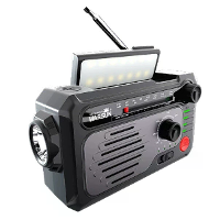 Warsun Nooddynamo Radio Multifunctionele Zaklamp Handcrank Zonne opladen & USB opgeladen AM/FM Radio met LED Licht Leesl