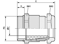 Wartel Messing Messing Lappkabel Skindichtâ® Shv Pg 9/9/6 50 Stuks