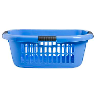 Wasmand Charlotte   blauw   65x44x24,5 cm   Leen Bakker