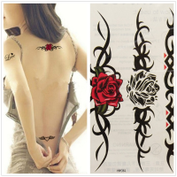 Waterproof Sexy Women Rose Totem Temporary Tattoo Sticker Body Art