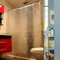 Waterproof Water Cube Pattern Thicker Bath Shower Curtain