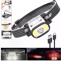 Wave Sensor 2000mAh 400LM 5 Verlichtingsmodi LED Hoofdlamp USB Oplaadbare Hoofdlamp COB Outdoor Fietsen Avontuur Vissen