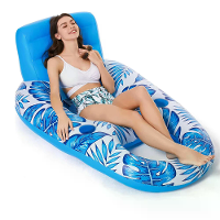 WaveRite 1 stuk Opblaasbare Drijvende Zwembad Lounger Water Floaties voor Zwembad Meer Lounger Drijvende Zitplaats met R