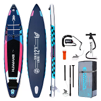 WaveRite 381*81*15CM Opblaasbare Stand Up Paddle Board Ultralicht SUP Board Voetpedaalontwerp Breed Stabiel Familieboard