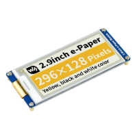 Waveshare® 2,9 inch inktscherm E Ink display 296 × 128 Resolutie Zwart Geel Wit Driekleuren E papiermodule