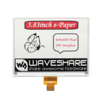 Waveshare® 5,83 inch Elektronische inkt Scherm E paper 648 × 480 Resolutie Rood Zwart Wit Driekleuren Kaal bord e Paper