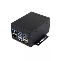 Waveshare PI5 CASE D Industriële Kwaliteit Metaal Behuizing voor Raspberry Pi 5 Ondersteunt Officiële Ventilator & HATs