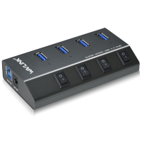 Wavlink Wl Uh3049 Super Speed 4 Port Usb3.0 Fast Charging 2.4A Aluminum Hub With Individual Switch