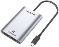 Wavlink WS UTA02H Thunderbolt / HDMI Adapter [1x Thunderbolt   2x HDMI] Space grijs Eenaderig 50 cm