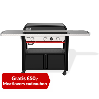 Weber SLATE GPD Premium Stand up Griddle 76 cm Plancha gasbarbecue barbecue 3 branders | opklapbare zijtafels | kastruimte | 260 °C en hoger