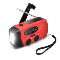 Noodradio AM/FM Zonne  en Handcrank USB Oplaadgenerator 2000mAh Powerbank Zaklamp