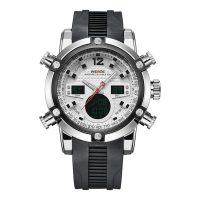 Weide 5205 Luxury Dual Display Men Watch Silicone Strap Sport Watch