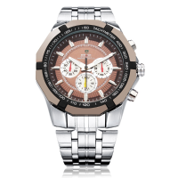 Weide Wh1010 3 Dial Military Stainless Steel Men Wrist Quartz Watch