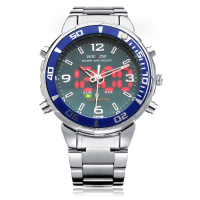 Weide Wh843 Silver Stainless Steel Military Calendar Men Wrist Watch