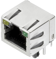 Weidmüller RJ45C5 R1U 2.8N4G/Y RL Connectoren voor printplaten modulaire RJ45 bus, CAT. 5 , THT/THR soldeeraansluiting, afscherming: Ja, LED: Ja, goud over