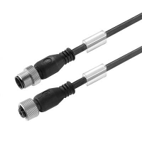Weidmüller 1021731000 Sensor/actuator connector, geassembleerd M12 Aantal polen (sensoren): 4 Stekker, recht, Bus, recht 10.00 M 1 stuk(s)