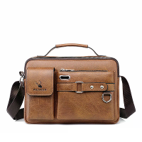 WEIXIER Heren PU Materiaal Schoudertas Heren Zaken Laptoptas Draagbare Enkele Schoudertas Casual Tas Heren Tas Cadeau Vo