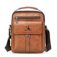 WEIXIER PU Leer Heren Schoudertas Trend Retro Zaken Heren Schoudertas Waterdicht Draagtas Crossbody Tas Heren Rugzak
