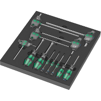 Wera 9713 Schuimrubberen inzetstuk met Hex schroevendraaiers Set 1, 12 delig