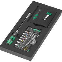 Wera 9750 Schuimrubberen inzetstuk met Kraftform Kompakt en Tool Check PLUS Set 1, 57 delig gereedschapsset