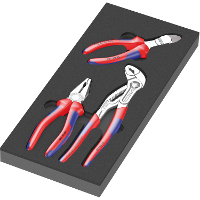 Wera 9780 Schuimrubberen inzetstuk met KNIPEX tangen Set 1, 3 delig tangenset