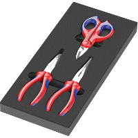 Wera 9781 Schuimrubberen inzetstuk met KNIPEX tangen Set 2, 3 delig tangenset