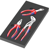 Wera 9784 Schuimrubberen inzetstuk met KNIPEX tangen Set VDE 1, 3 delig tangenset