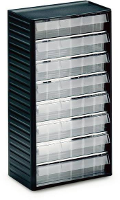 Werkplaatsmagazijn (b x h x d) 310 x 550 x 180 mm Antraciet grijs, Transparant Treston 556 3 1 stuks