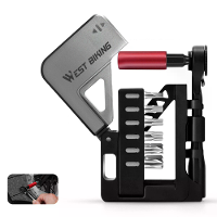 WEST BIKING 12 in 1 Fietsonderhoudsgereedschap Kit Draagbare Multitool Fiets Twee Weg Ratelsleutel Magnetische Inbussleu