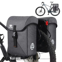 WEST BIKING 35L Fietstas Waterproof 300D Polyester Stevige Dubbele Zijl Fietstas Anti Kras Nacht Reflecterende Fietstas