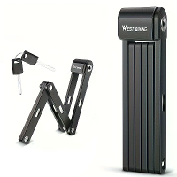 WEST BIKING Bike Portable Folding Lock C level Anti theft Waterproof Dustproof Universal Alloy Steel Security Cycling Lo