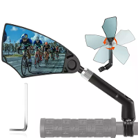 WEST BIKING HD Anti glare Fiets Achteruitkijkspiegel 360° Rotatie Verstelbare Inklapbare Reflector voor 20 23mm Fiets El