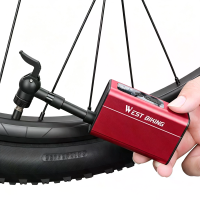 WEST BIKING Mini elektrische fietspomp 4 in 1 klikventiel, 120 PSI draagbare Luchtcompressor, automatische stop & LED Di